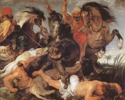 Peter Paul Rubens Hippopotamus and Crocodile Hunt (mk080 oil painting image